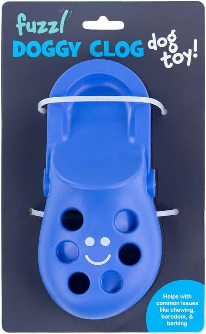 Shoe Dog Toy Puzzle Treat Toy – Natural Rubber Chew Toy – Durable, Interactive Enrichment Feeder – Eco-Friendly, Non-Toxic & Dishwasher Safe – Blue