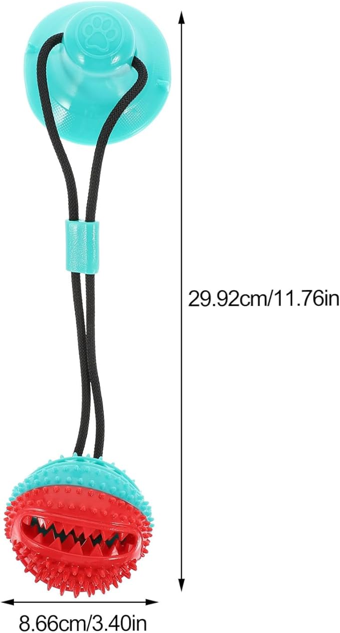 Didiseaon Pet Molar Toy Suction Cup Ball Double Suction Rubber Dog Chew Toy for Puppies Dog Drawstring Ball Playing Cleaning Toy
