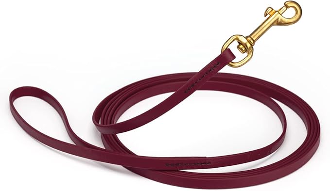 Viper K9 Biothane Working Dog Leash Waterproof Lead for Tracking Training Schutzhund Dog Sport & Search - Odor-Proof Long Line with Solid Brass Snap for Puppy Medium Large 3/8" x 15ft Merlot Burgundy