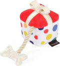 P.L.A.Y. Cute Plush Dog Toy - Birthday Party Celebration Themed Durable Squeaker Chew Toy, Great for Puppies & Small, Medium, Large Dog - Machine Washable, Recycled Material (Pawfect Present, X-Small)