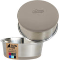 GORILLA GRIP Dog Bowls, Holds 2 Cups Each (16 fl oz), Heavy Duty Stainless Steel Food and Water Bowl for Feeding Dogs and Cats, Dishwasher Safe, Rust Resistant, BPA Free Rubber Base, Set of 2 Beige