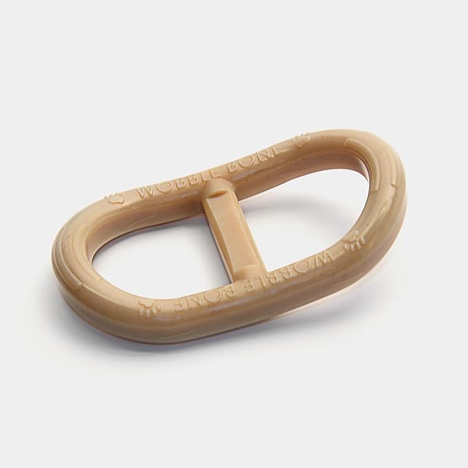 Peanut Butter Oval - Delicious & Fun Dog Peanut Butter Toy - Tough Long Lasting Dog Bones Made in USA- Small/Medium Sized Dogs Up to 30 LBS, 3” X 5”