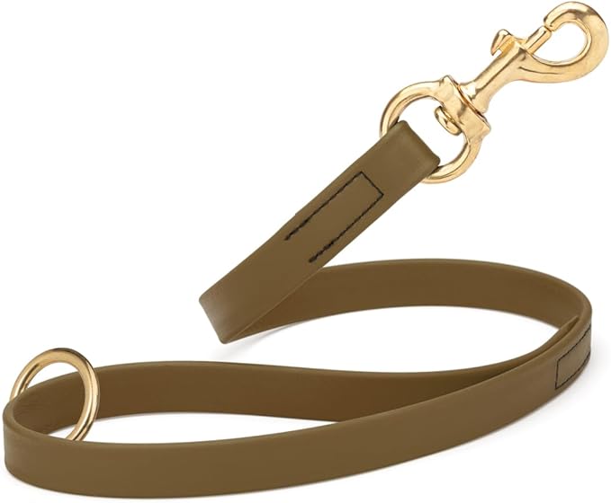 Viper Biothane K9 Working Dog Leash Waterproof Lead for Tracking Training Schutzhund Odor-Proof Long Line with Solid Brass Snap for Puppy Medium and Large Dogs 20in, Coyote Brown