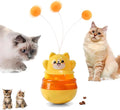 Interactive Cat Wobble Toy with Teaser Wand, Treat Dispensing Puzzle Feeder (No Treats Included), Enrichment Toy for Indoor Cats, Anxiety Relief & Solo Play