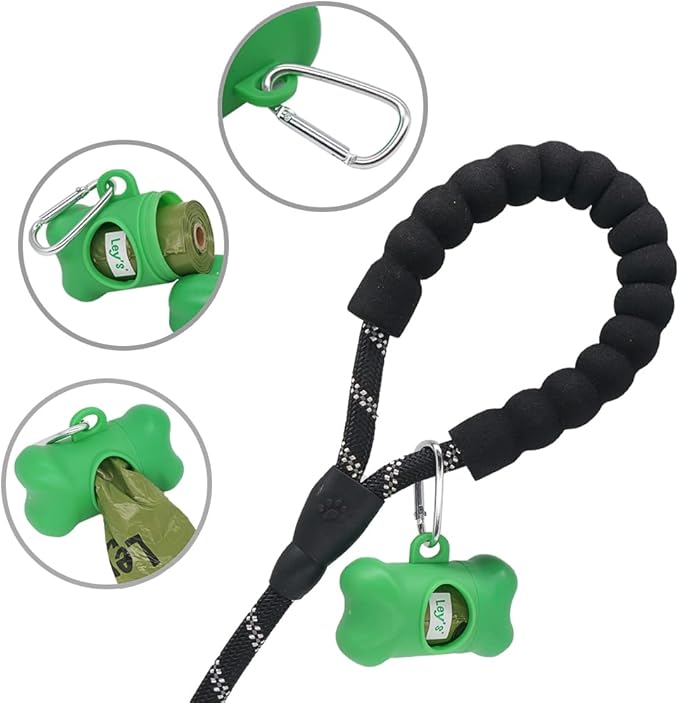 Ley's Dog Poop Bags 360 Count,Unscented Extra Thick Waste Bags with Dispenser, 100% Leak-Proof Doggie Bag Refill Rolls