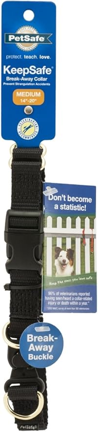 PetSafe KeepSafe Collar for Dogs - Protects Against Collar Accidents - Long Lasting - Durable - Adjustable - Breakaway - Outdoor-Safe - Medium - 3/4 in. Wide - Black