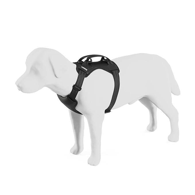Thule Cappy Dog Harness M - Crash-Tested for Safety - Seatbelt passthrough - Adjustable & Easy to Clean - Padded Breathable mesh Panels - Leash Loop - Step-in Design