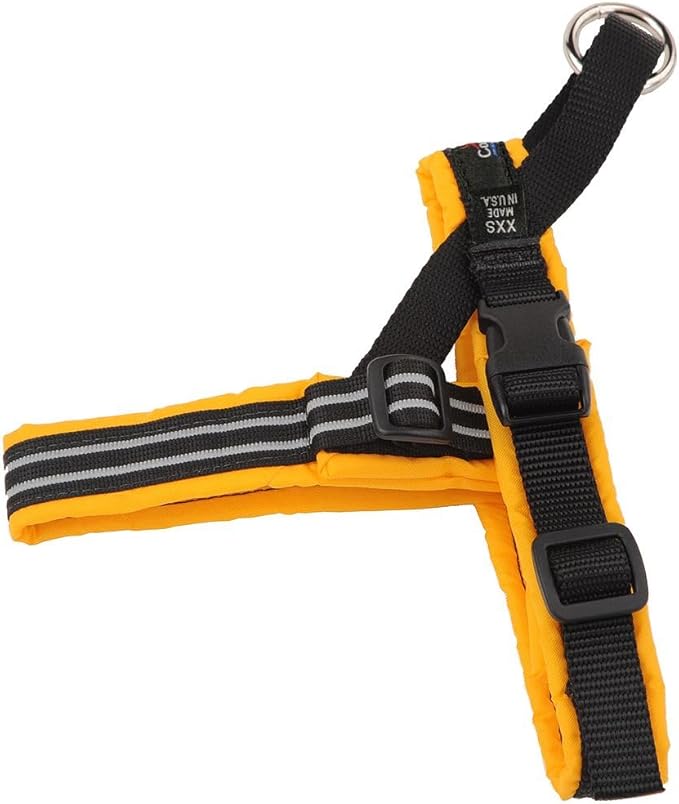 ComfortFlex Sport Dog Harness – No-Choke, Fully Padded, Non-Chafing Harness with Control Handle – Reflective, Lightweight, Adjustable for Active Dogs - Petite, Saffron Yellow