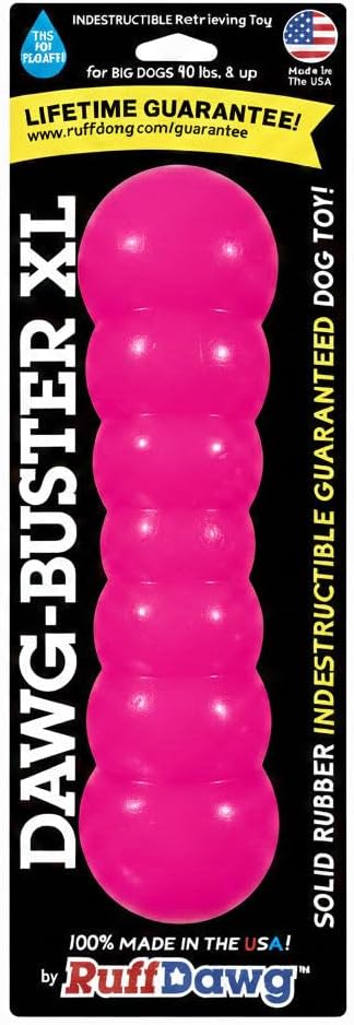 Ruff Dawg Dawg-Buster XL – Durable Dog Toy – Large, Tough Fetch Toy for Aggressive Chewers – High-Visibility Neon Colors – Floats, Bounces & Safe Play