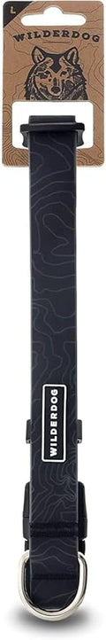 Wilderdog Waterproof Dog Collar - Repels Water & Dirt - Large 17"-24" - Black