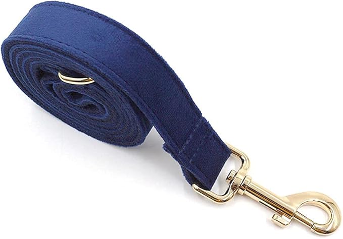 PETDURO Custom Dog Collar Personalized with Name Engraved Quick Release Rose Gold Metal Buckle for Large Medium Small Girl Dogs - Dog Leash and Bow Tie Available - Soft Comfy Velvet (Dark Blue, M)