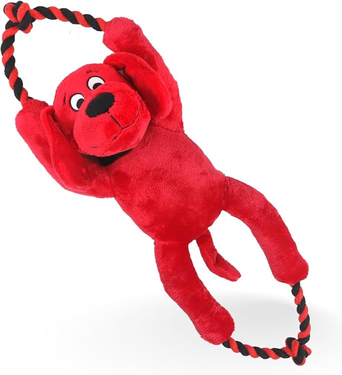 Dog Toys – Tug of War Rope Toy for Dogs, Plush Bone, Durable Rubber Chew Toy for Training, Fetch, Pull, and Play for Large & Small Dogs, Canine Tug Toys. (Rope Plush)