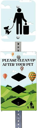 DISPENSE-ART™ collection "Hot Air Balloon" - Custom UV printed design on rust-proof aluminum 7' dog waste station with 400 dog waste roll bags