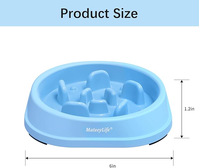 MateeyLife Small Slow Feeder Cat Bowls 2PCS, Anti-Choking Puzzle Cat Food Bowls, Anti-Slip Interactive Dog Feeding Slow Down Eating, Bloat Stop Maze Dishes Dog Feeder for Small Breeds 1 Cup