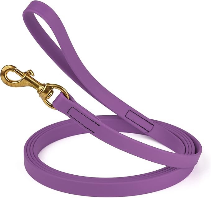 Viper K9 Biothane Working Dog Leash Waterproof Lead for Tracking Training Schutzhund Dog Sport & Search - Odor-Proof Long Line with Solid Brass Snap for Puppy Medium Large 3/4" x 15ft Amethyst Purple