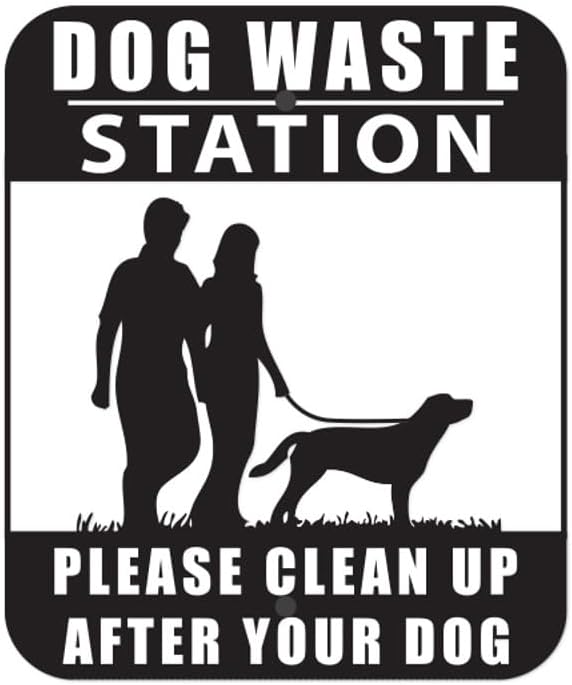 Rust Proof Aluminum 7' Dog Waste Station for Commercial Grade Dog Waste Roll Bags - 400 waste bags included - Over 500k sold in USA (Matte Black)