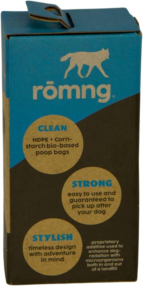 Bio-Based Dog Poop Bags, Unscented, Leak-Proof and Extra Thick Waste Bag Refill Rolls, Cornstarch Blend, 24 Rolls, 360 Bags, Blue