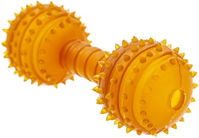 Fuzzy Puppy Dog Toys for Aggressive Chewers: All-Natural Rubber, Durable Dog Chew Toy, Fillable Interactive Dog Toys, Great Teething Toys for Puppies | Dumbbell, Large (FP-Toy13)