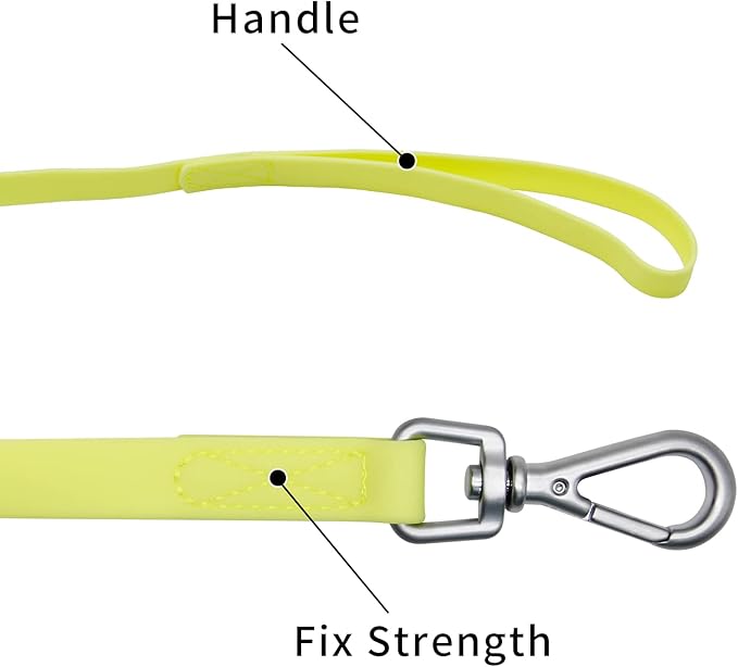 Waterproof Dog Training Leash 50FT 30FT 15FT 10FT 5FT Heavy Duty Recall Long Lead for Large Medium Small Dogs (5FT, Light Yellow)