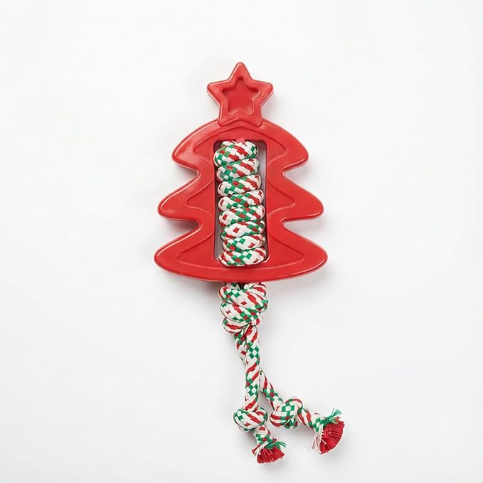 Festive Star-Shaped Chew Toy with Durable Rope - Interactive Holiday Pet Gift for Aggressive Chewers
