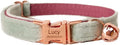 Cat Collar Personalized with Name Engraved and Bell, Customized Velvet Collars for Puppy Kittens (Mint Green, S)