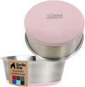 GORILLA GRIP Set of 2 Dog Bowls, Holds 6 Cups (48 fl oz), Heavy Duty Metal Food and Water Bowl for Feeding Dogs and Cats, Dishwasher Safe, Rust Resistant Stainless Steel, BPA Free Rubber Base, Lt Pink