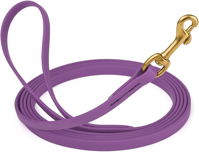 Viper K9 Biothane Working Dog Leash Waterproof Lead for Tracking Training Schutzhund Dog Sport & Search - Odor-Proof Long Line with Solid Brass Snap for Puppy Medium Large 1/2" x 10ft Amethyst Purple