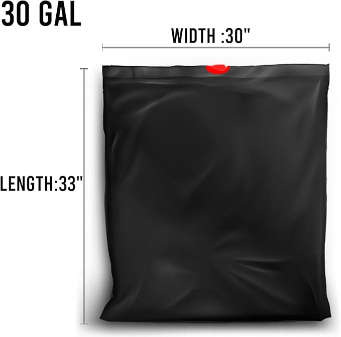 30 Gallon Trash Bags Drawstring, 150 Count Bulk, Black | Unscented | Heavy Duty Multi-purpose Garbage Bags Can Liners for Business Home Kitchen Commercial and Industrial