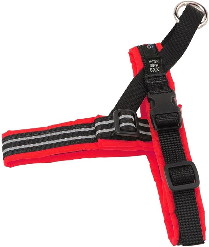 ComfortFlex Sport Dog Harness – No-Choke, Fully Padded, Non-Chafing Harness with Control Handle – Reflective, Lightweight, Adjustable for Active Dogs - XSmall, Red