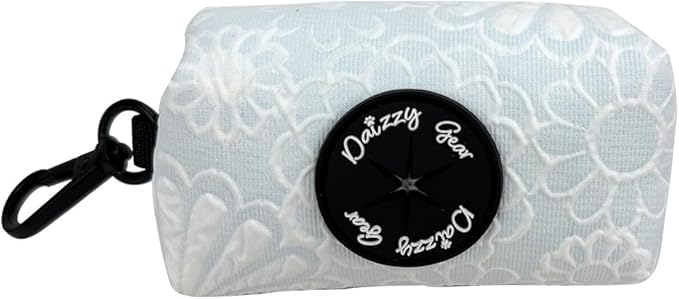 Medium Dog Collar and Harness Set – No Pull, All-Weather, Breathable Harness & Leash Set with Collar, Bandana, Sailor Bow & Poop Bag Holder – Adjustable & Soft - Divine Petals on Jacquard Fabric