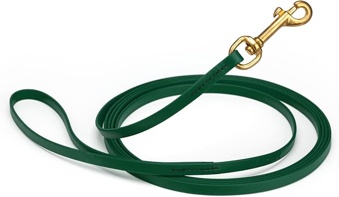 Viper K9 Biothane Working Dog Leash Waterproof Lead for Tracking Training Schutzhund Dog Sport & Search - Odor-Proof Long Line with Solid Brass Snap for Puppy Medium and Large 3/8" x 20ft Hunter Green