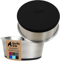 GORILLA GRIP Set of 2 Dog Bowls, Holds 8 Cups (64 fl oz), Heavy Duty Metal Food and Water Bowl for Feeding Dogs and Cats, Dishwasher Safe, Rust Resistant Stainless Steel, BPA Free Rubber Base, Black