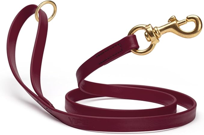 Viper Biothane K9 Working Dog Leash Waterproof Lead for Tracking Training Schutzhund Odor-Proof Long Line with Solid Brass Snap for Puppy Medium and Large Dogs 6ft, Merlot Burgundy