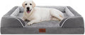 Comfort Expression Orthopedic Dog Bed for Extra Large Dogs 45x35 Inch, Waterproof Supportive Egg Crate Foam XL Pet Bed with Removable Bolsters, Dog Couch with Washable Cover & Non-Slip Bottom, Grey