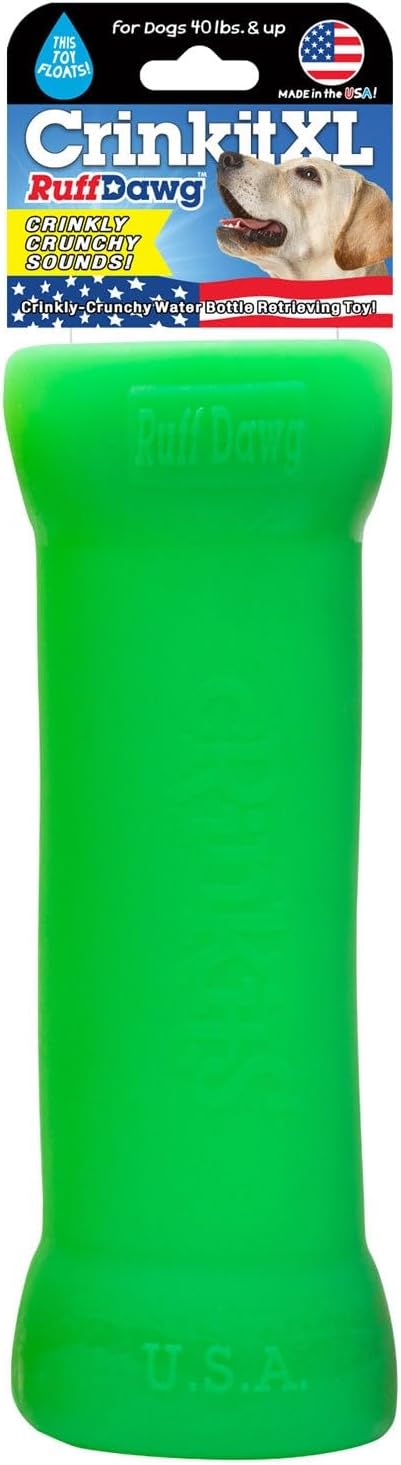 Ruff Dawg Crinkit XL – Noise-Making Dog Toy – Crinkly, Crunchy Water Bottle Toy for Aggressive Chewers – Fun & Safe Play for Dogs – High-Visibility Neon Colors