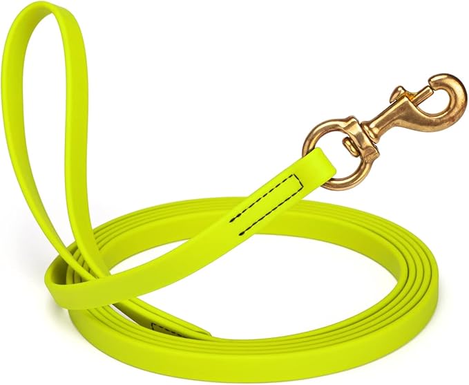 Viper K9 Biothane Working Dog Leash Waterproof Lead for Tracking Training Schutzhund Dog Sport & Search - Odor-Proof Long Line with Solid Brass Snap for Puppy Medium and Large 5/8" x 33ft SafetyYellow