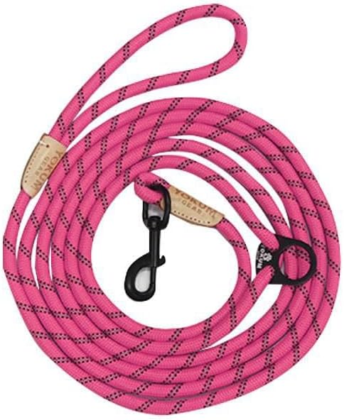 12ft No Pull No Choke Leash Long Rope Dog Leash, Anti Pulling, Dog Leads for Walking, Double Hook & Escape Proof for All Breeds, Reflective HOT Pink