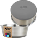 GORILLA GRIP Set of 2 Dog Bowls, Holds 6 Cups (48 fl oz), Heavy Duty Metal Food and Water Bowl for Feeding Dogs and Cats, Dishwasher Safe, Rust Resistant Stainless Steel, BPA Free Rubber Base, Gray