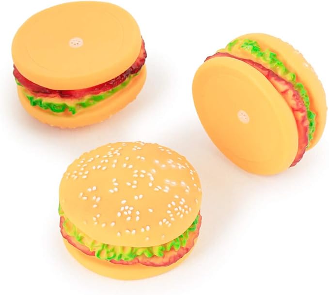 NTRR Bite-Resistant Dog Toys Squeaky Chewing Toys Tooth Cleaning Supplies, Golden Retriever Teddy Pets, etc., Dog Training, Sofa Damage Prevention, Hamburger Pet Toys