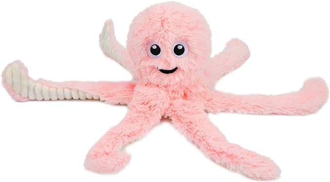 Best Pet Supplies Interactive Squeaky Dog Chew Toy, Ideal Dog Toys for Chewers, Small, Medium & Large Dogs, and Fetch Lovers - Octomutant (Pink), Large