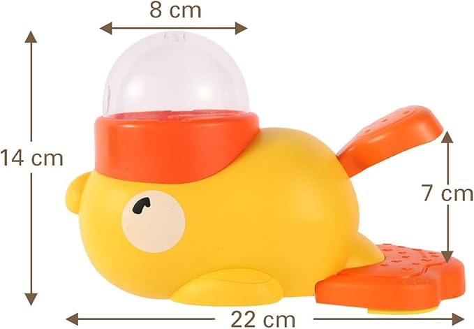 Dog Feeder Puzzle Toy Duck, 2-in-1 Dog Interactive Slow Feeder & Puzzle Toy, DuckDog Treat Dispenser with Button, Anti-Gulping Duck-Shaped Design, for Healthy Eating & IQ Training