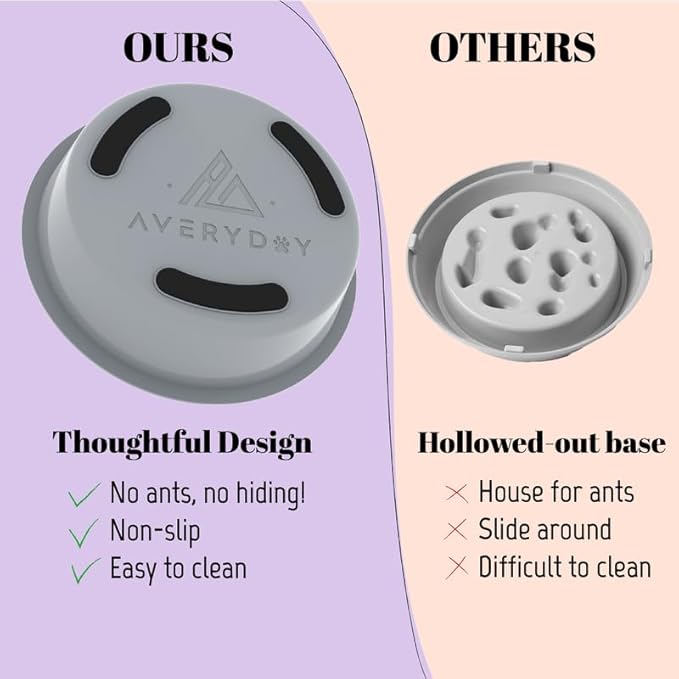 AVERYDAY Slow Feeder Dog Bowls for Medium Breeds Fits Raised Feeding Station, Puzzle Dog Food Bowls to Slow Down Eating, Dogs Feeding Bowl with Non-Slip, Slows Feeder Pet Bowl for Wet and Dry Food