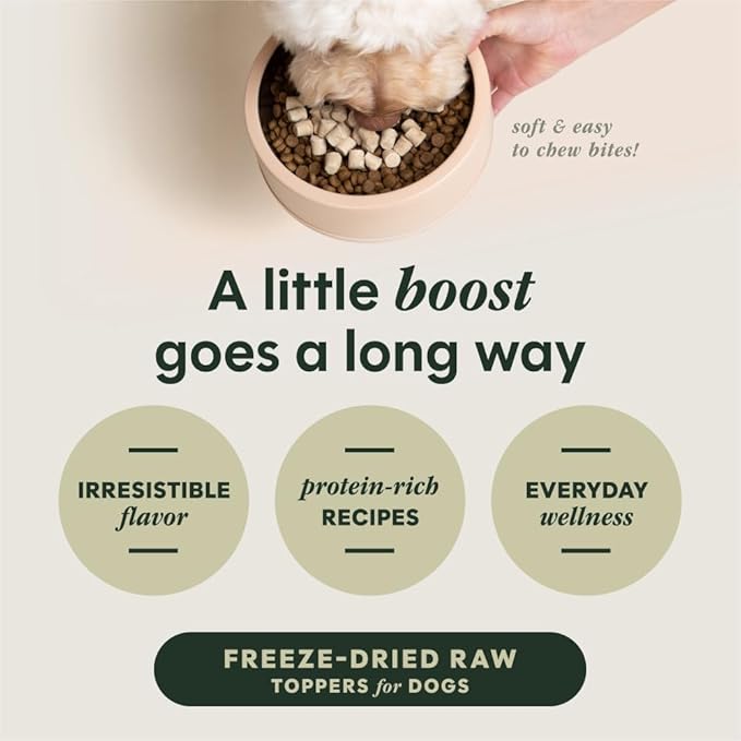 Instinct Raw Boost Mixers, Freeze Dried Dog Food Topper, Grain Free Recipe - All Natural Beef, 6 oz. Bag
