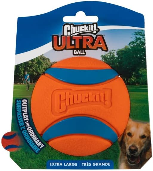 Chuckit! Ultra Ball Dog Toy - Size XL - for Dogs 100+ lbs - Made from Durable Rubber - Super Bouncy - Floats in Water - 3.5-inch Diameter - (Pack of 2)