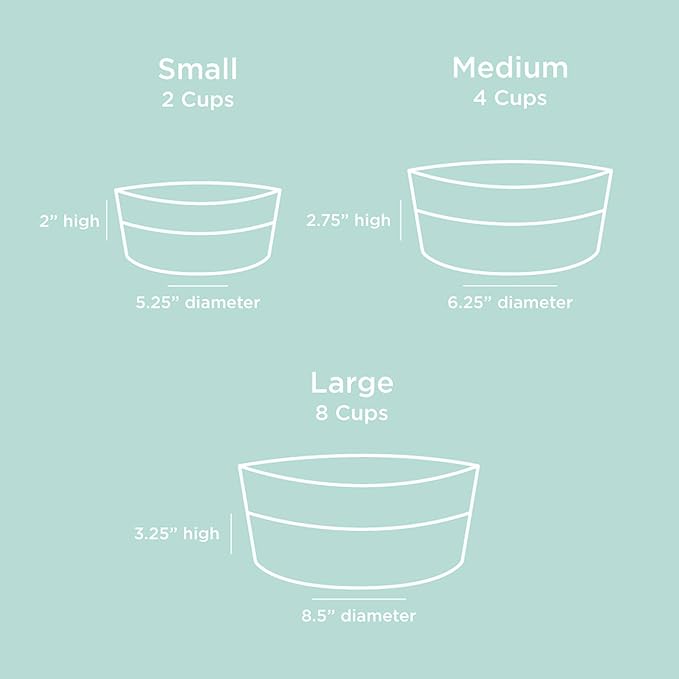 Waggo Dipper Ceramic Dog Bowl for Small and Large Breeds - Heavyweight and Durable Pet Food and Water Dish Crock, Dishwasher Safe, Modern (Light Grey, Small)