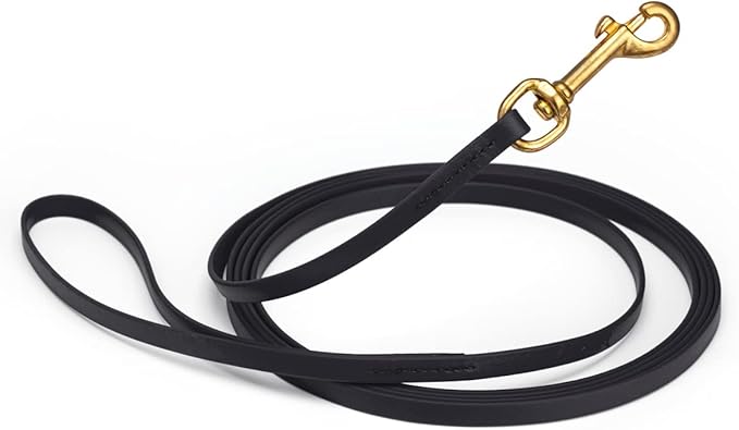 Viper K9 Biothane Working Dog Leash Waterproof Lead for Tracking Training Schutzhund Dog Sport & Search - Odor-Proof Long Line with Solid Brass Snap for Puppy Medium and Large 3/8" x 15ft Black