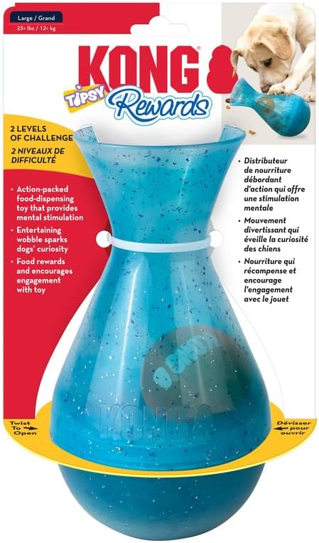 KONG Rewards Tipsy Food or Treat Dispensing Dog Toy - Interactive and Mentally Stimulating Toy for Dogs (Large)