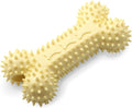 Dog Chew Toy Bone – Durable Rubber Teeth Cleaning Toy with Spikes, Interactive Molar Toy for Puppies & Small Dogs, Yellow
