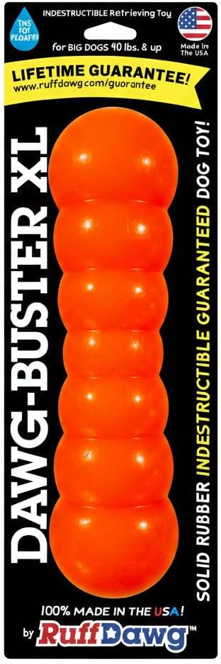 Ruff Dawg Dawg-Buster XL – Durable Dog Toy – Large, Tough Fetch Toy for Aggressive Chewers – High-Visibility Neon Colors – Floats, Bounces & Safe Play