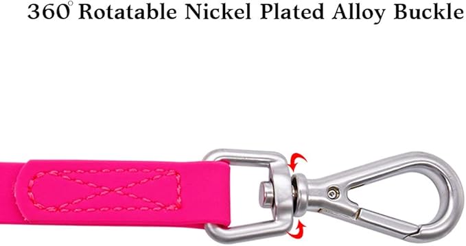 Waterproof Dog Training Leash 50FT 30FT 15FT 10FT 5FT Heavy Duty Recall Long Lead for Large Medium Small Dogs (10FT, Pink)